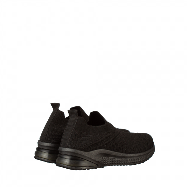 Παιδικά αθλητικά παπούτσια  μαύρα από ύφασμα Doston, 4 - Kalapod.gr